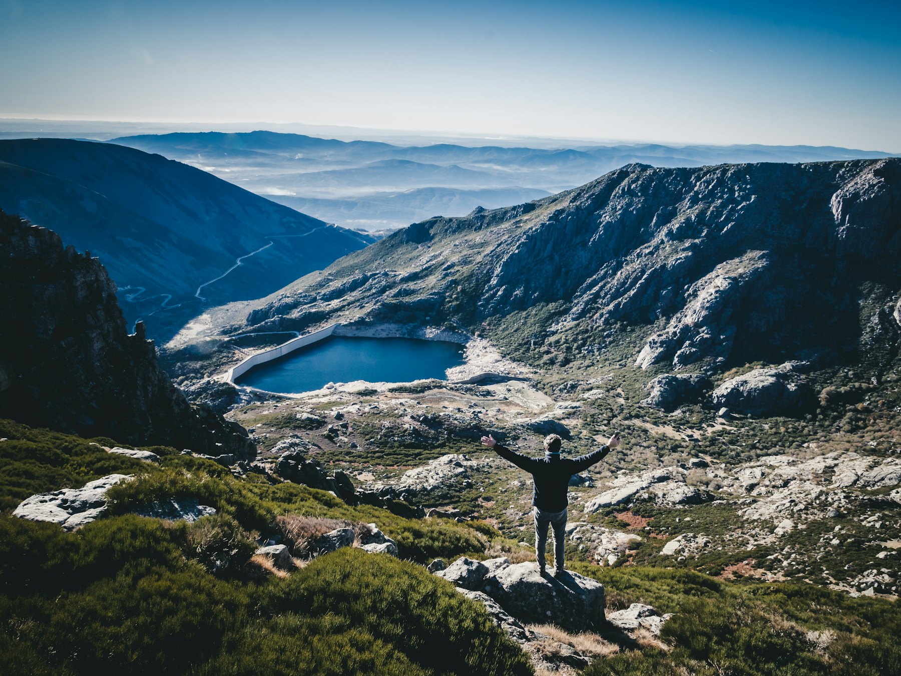 A glacial lagoon among the peaks of the Serra da Estrela